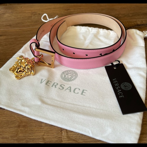 VERSACE-AUTHENTIC NWT Pink Leather Belt with Charm main image 11